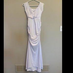 PinkBlush white sleeveless maternity dress